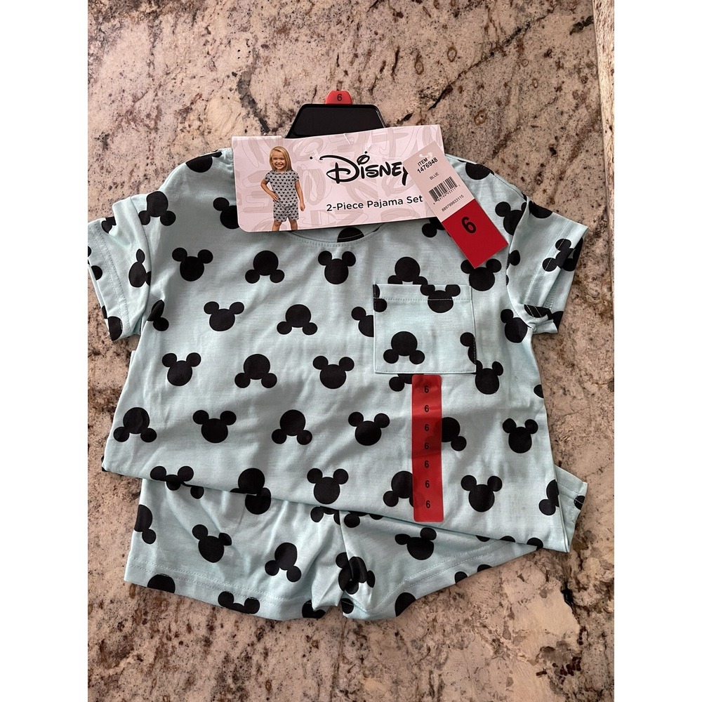 Disney Mickey  Girls Pajama Set  2  Piece Set  Size  6 ~ New